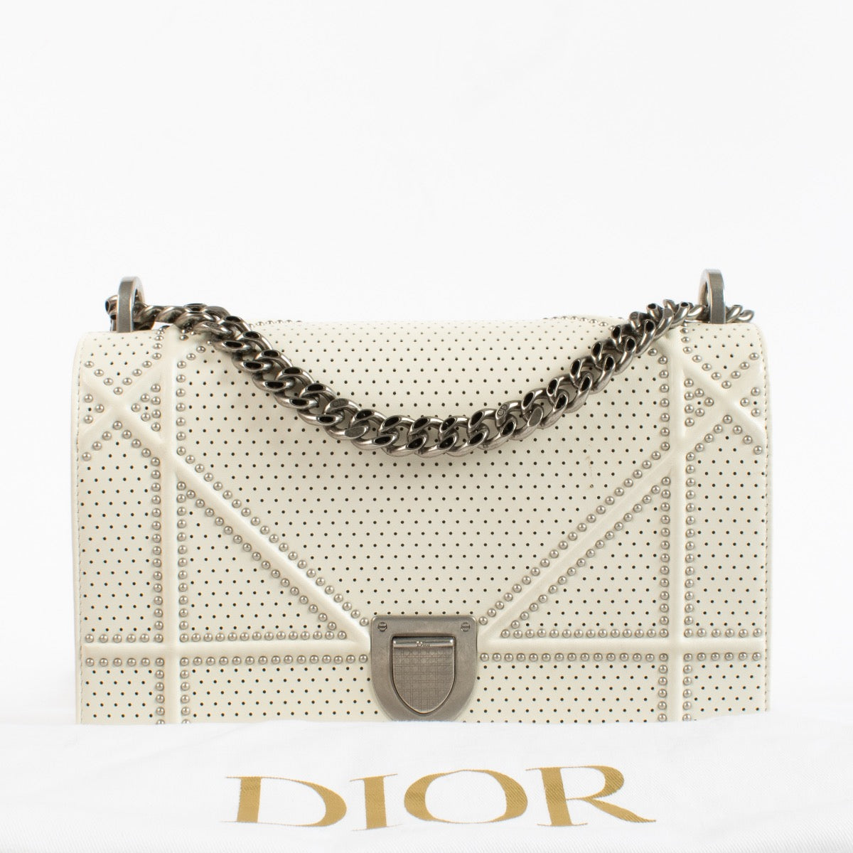 shop 100% authentic second hand Christian Dior White Medium Diorama Crossbody Bag on Labellov.com