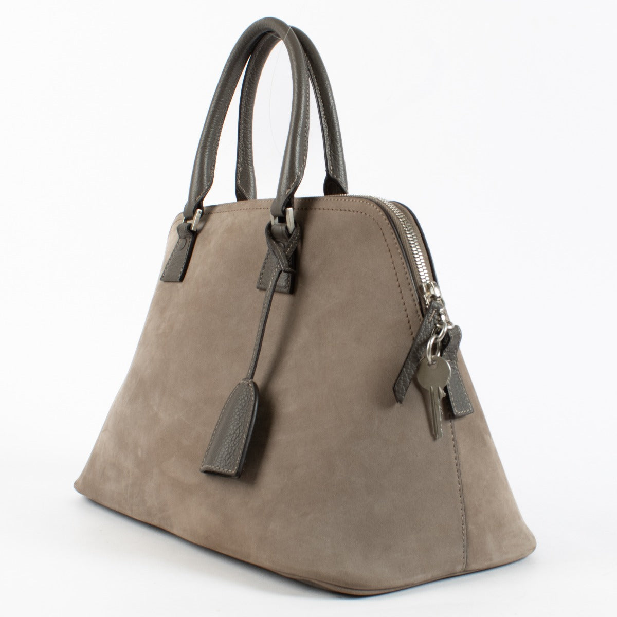 Sac 5AC grand modèle Maison Margiela en nubuck taupe