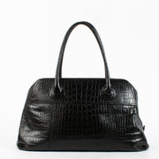 Prada Mirage black crocodile leather shoulder bag in very good condition with light natural creasing and a clean interior, at Labellov.com