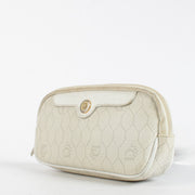 Authentic pre-loved Christian Dior White Honeycomb Canvas Pouch on Labellov.com