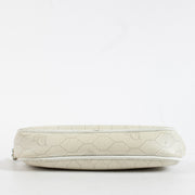 Authentic pre-loved Christian Dior White Honeycomb Canvas Pouch on Labellov.com