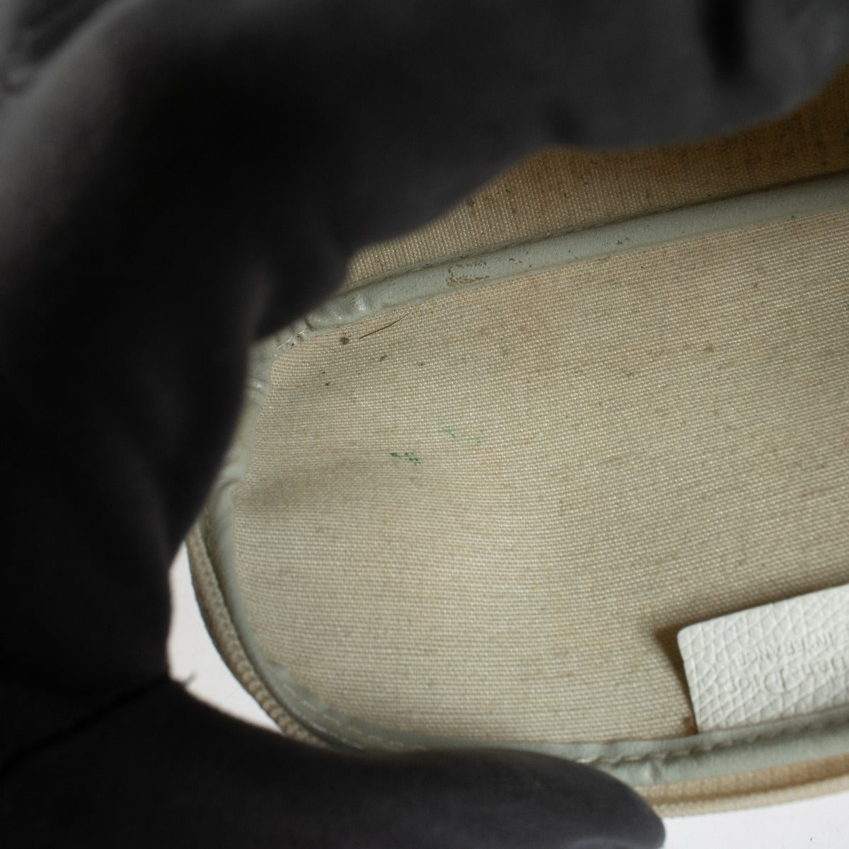 Authentic pre-loved Christian Dior White Honeycomb Canvas Pouch on Labellov.com