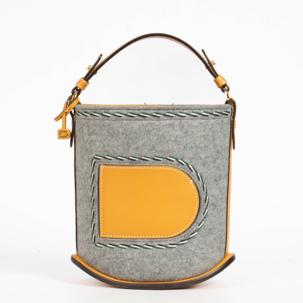 Authentic pre-loved Delvaux Multicolor Felt Le Pin Mini Bucket Bag on Labellov.com