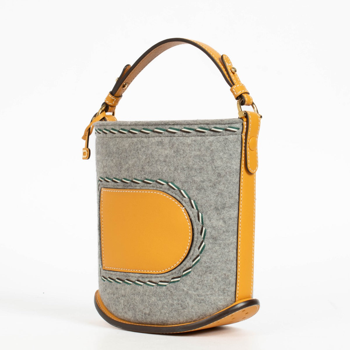Authentic pre-loved Delvaux Multicolor Felt Le Pin Mini Bucket Bag on Labellov.com
