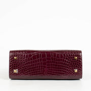 Authentic pre-loved Delvaux Indigo Shiny Alligator Tempête MM on Labellov.com