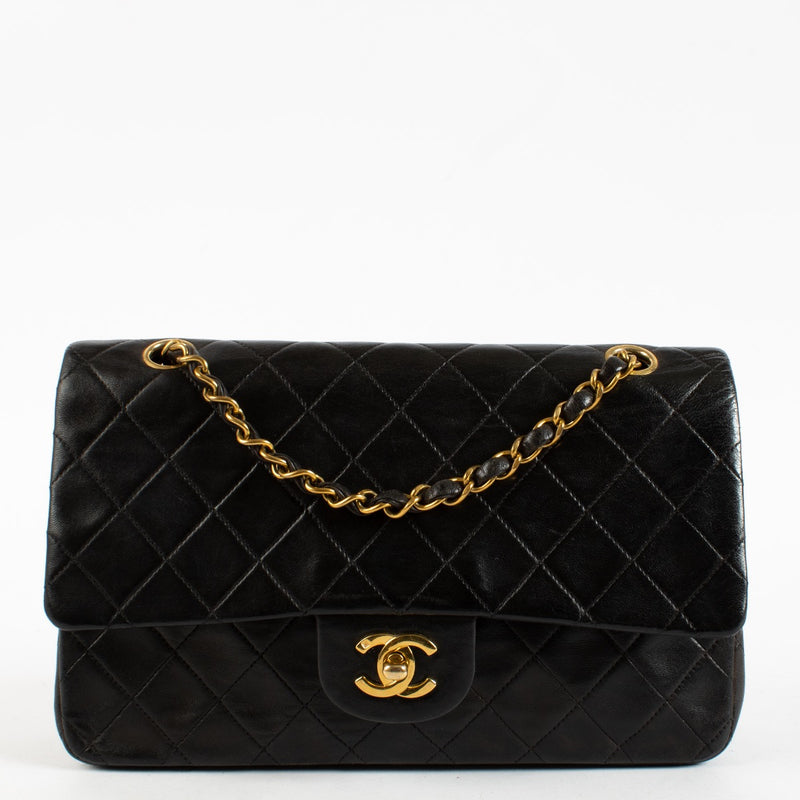 Authentic Preloved Chanel Vintage Black Lambskin Medium Classic Handbag on Labellov.com