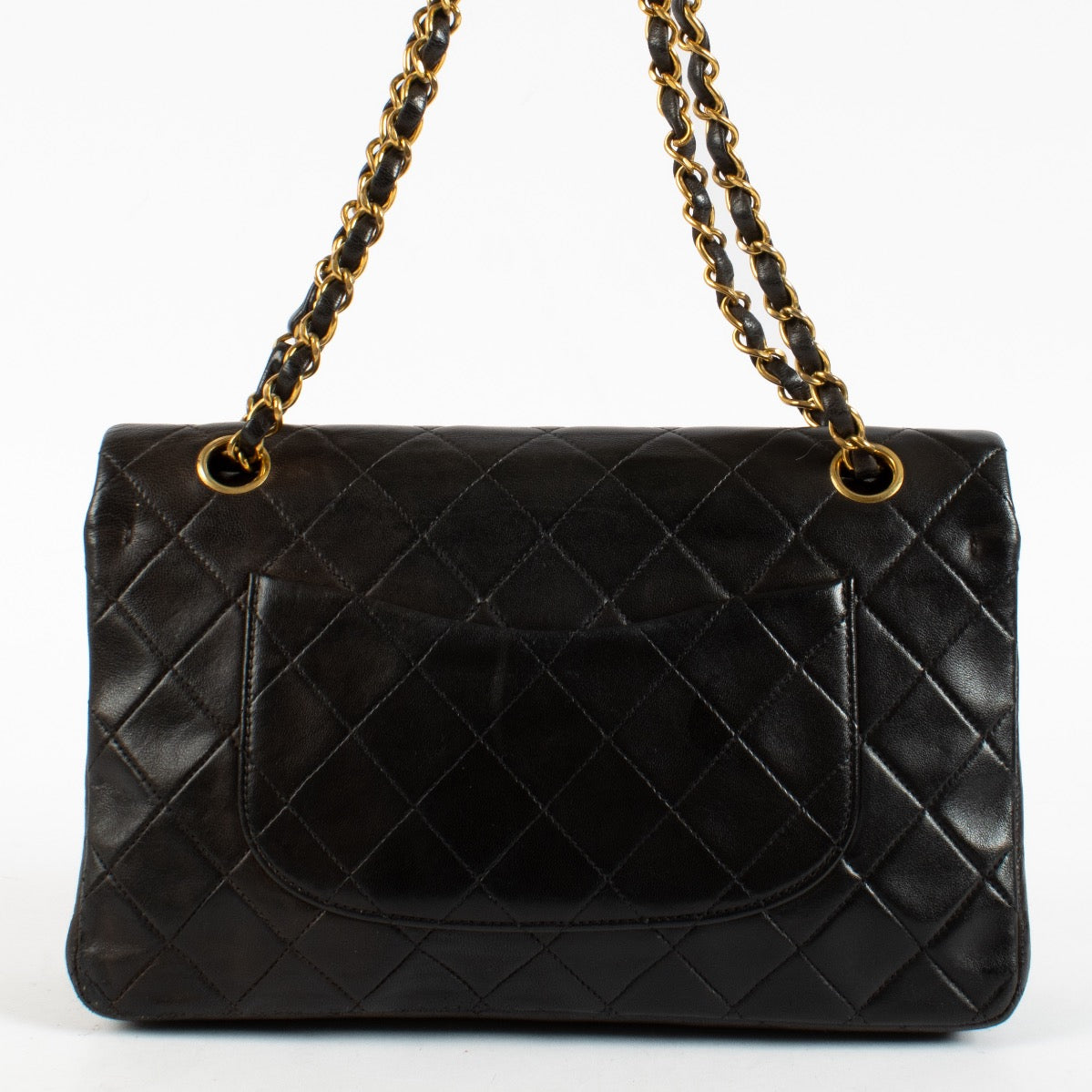 Authentic Preloved Chanel Vintage Black Lambskin Medium Classic Handbag on Labellov.com