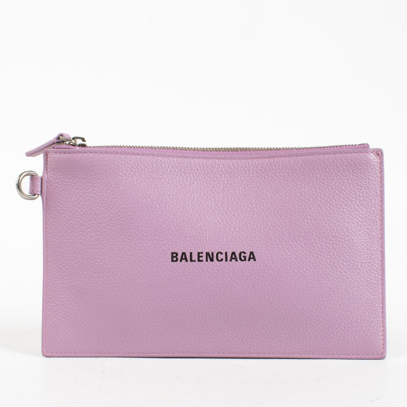 Authentic pre-loved Balenciaga Pink Leather Zip Pouch on Labellov.com