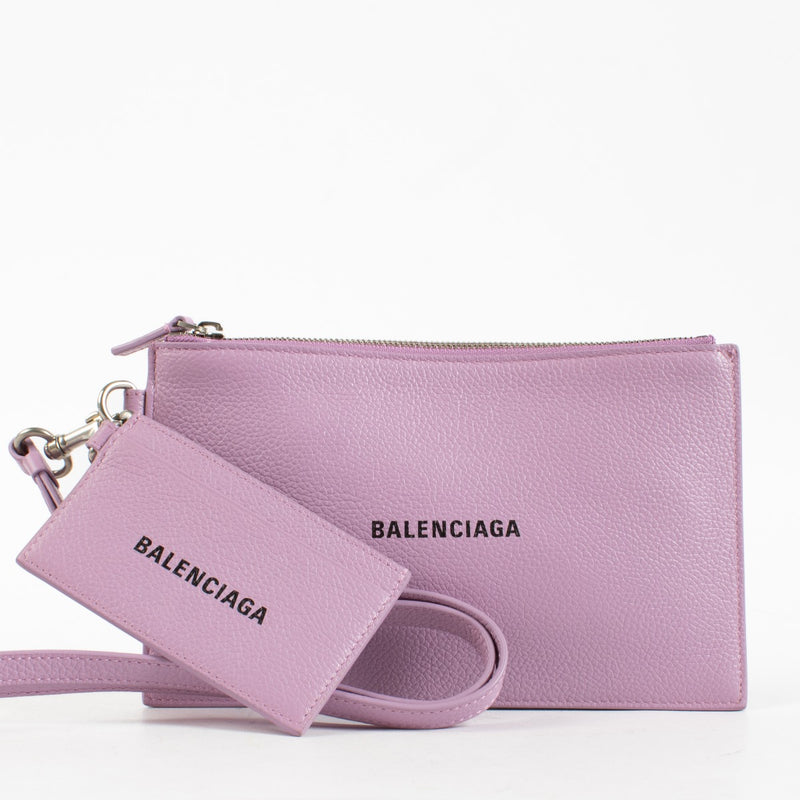Authentic pre-loved Balenciaga Pink Leather Zip Pouch on Labellov.com