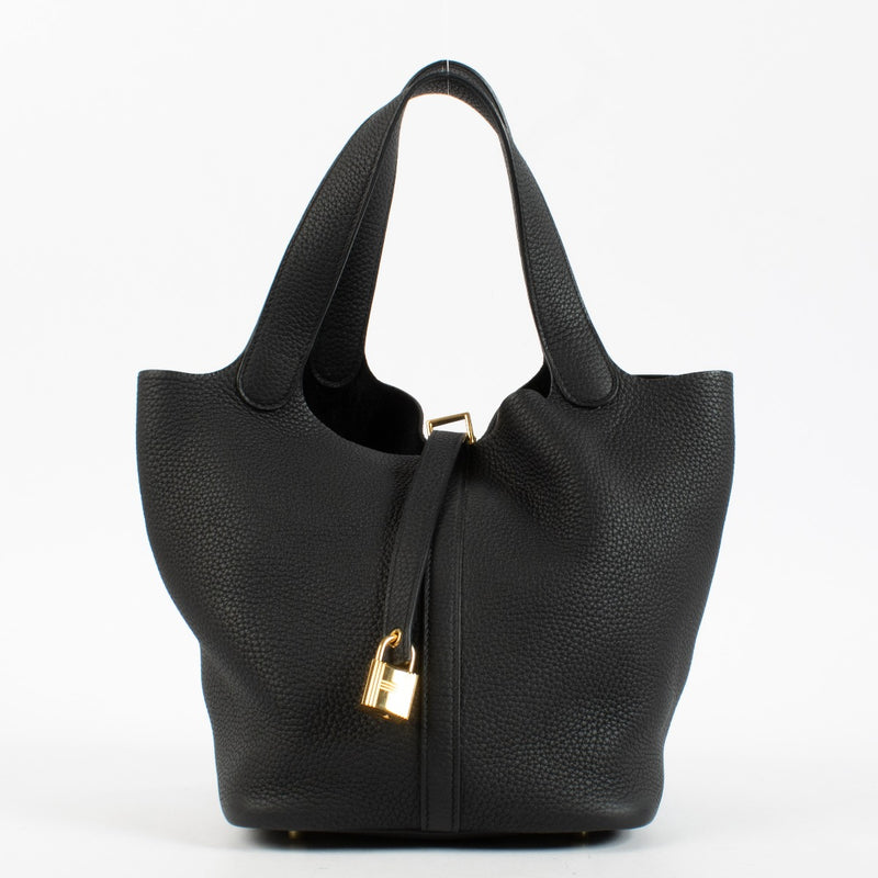 Hermès Picotin Lock 22 Black Clemence GHW