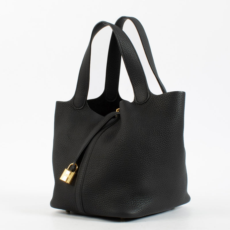 Hermès Picotin Lock 22 Black Clemence GHW