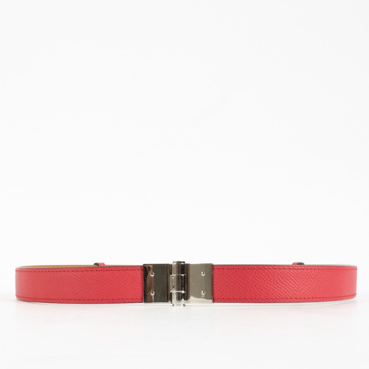 Are you looking for an authentic designer accessory? We buy and sell your preloved and brand new Hermès Rose Extreme Epsom Leather Charniere Belt PHW.
