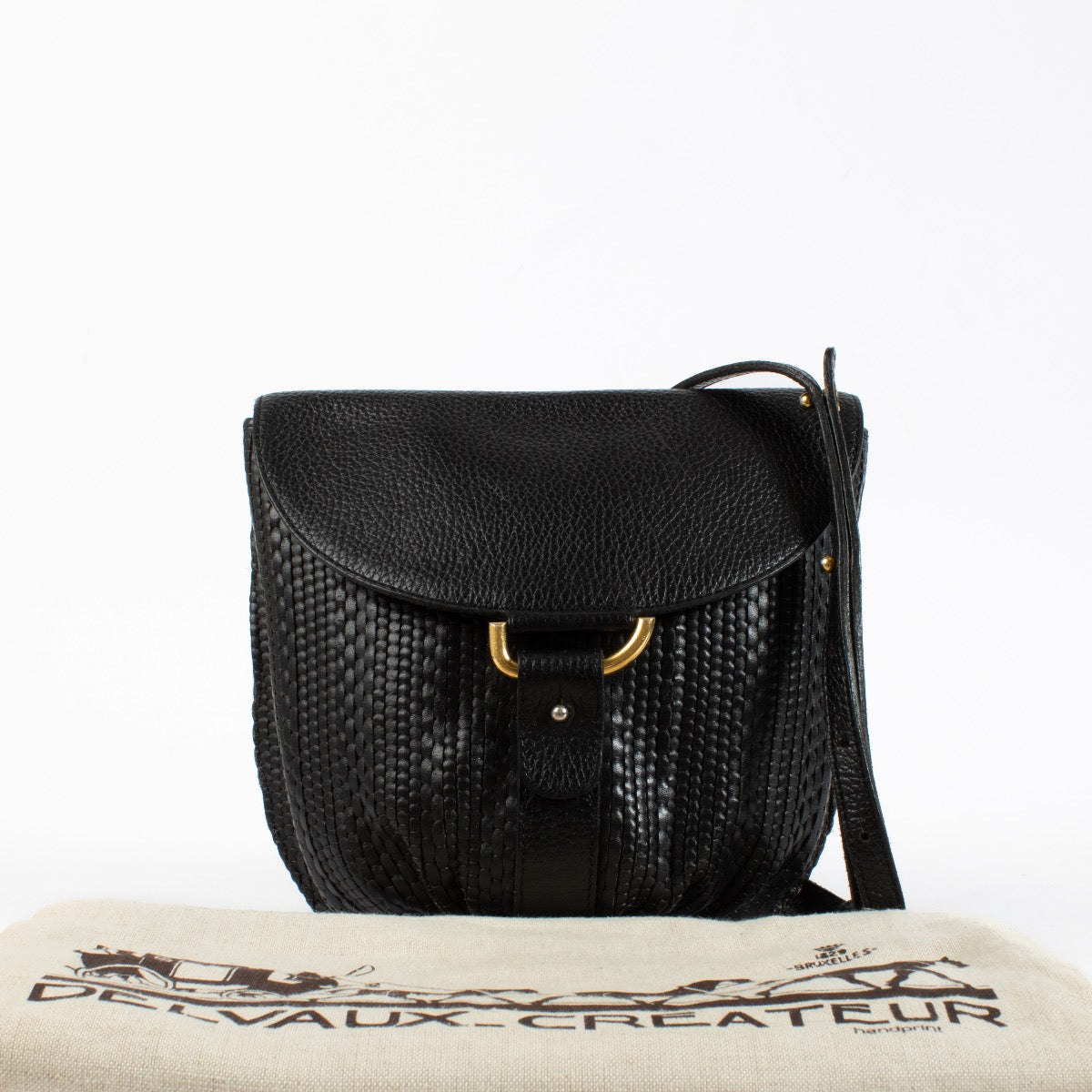 shop 100% authentic second hand Delvaux Black Listrac Toile De Cuir PM Bag on Labellov.com