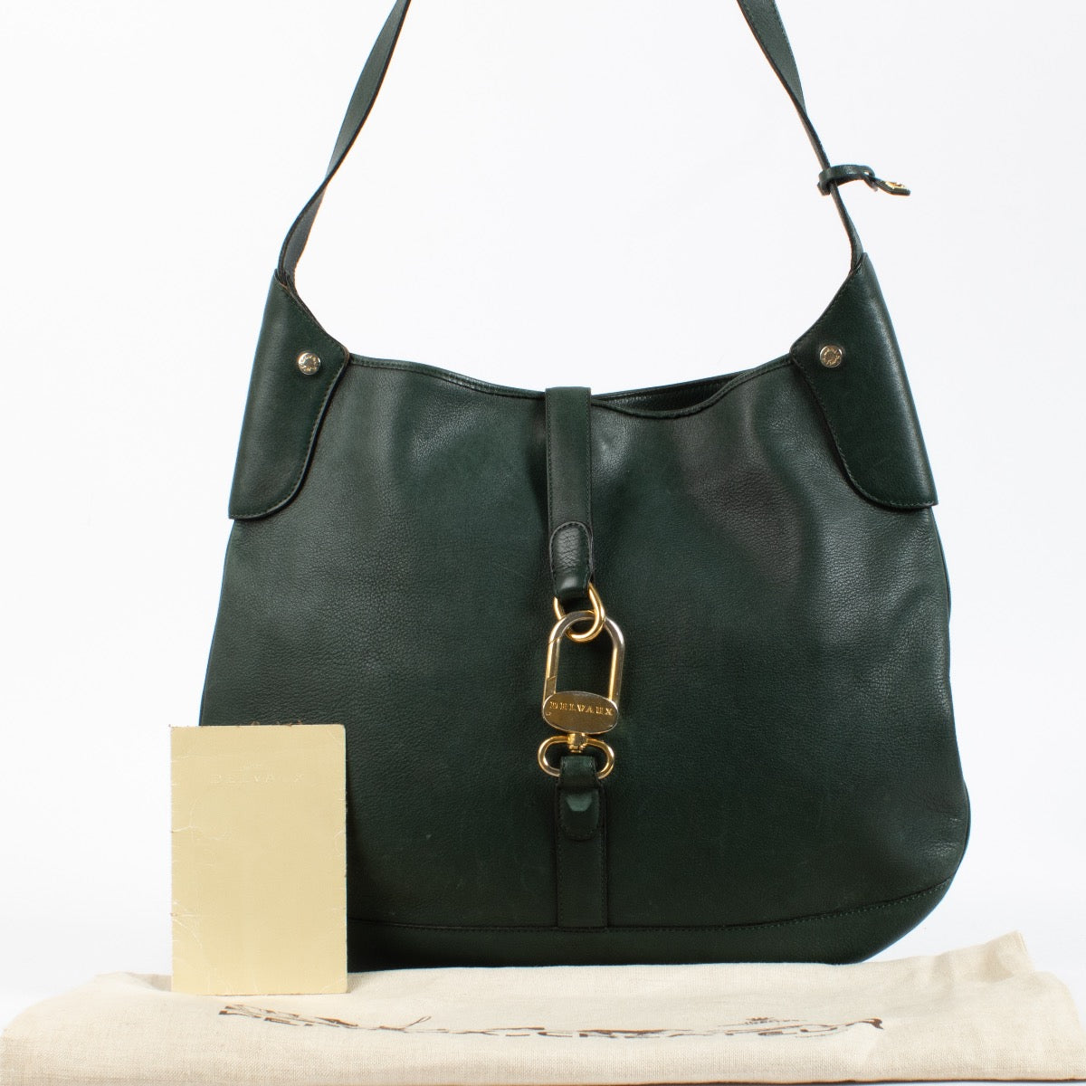 shop 100% authentic second hand Delvaux Green Leather Yucca Crossbody Bag on Labellov.com
