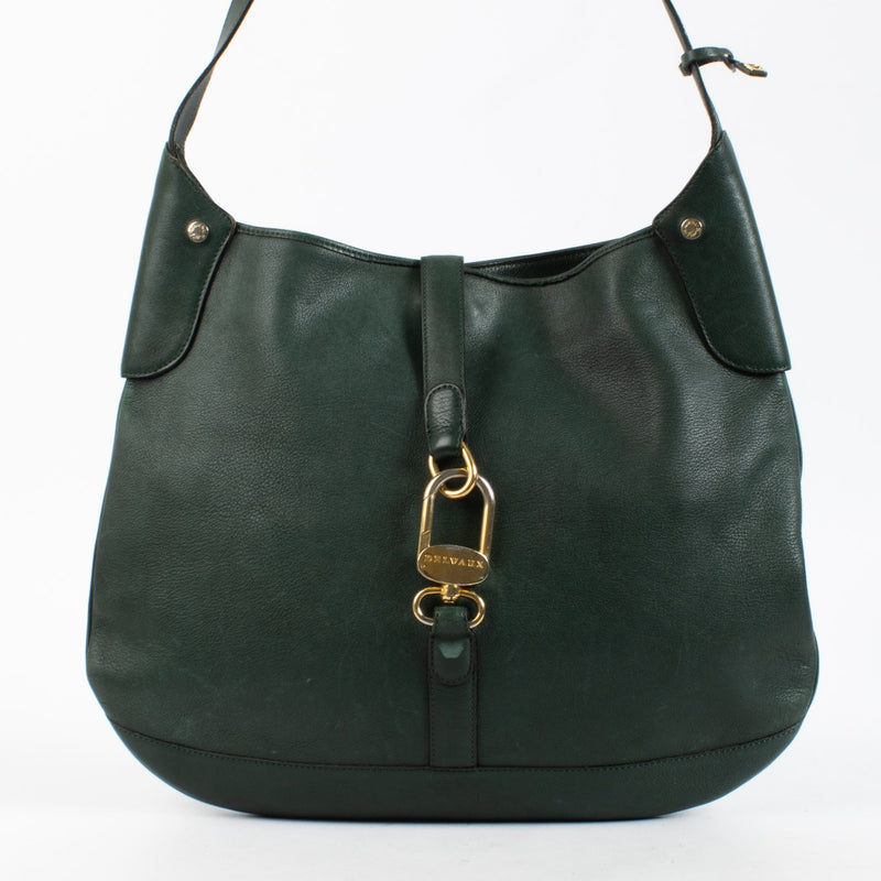 shop 100% authentic second hand Delvaux Green Leather Yucca Crossbody Bag on Labellov.com