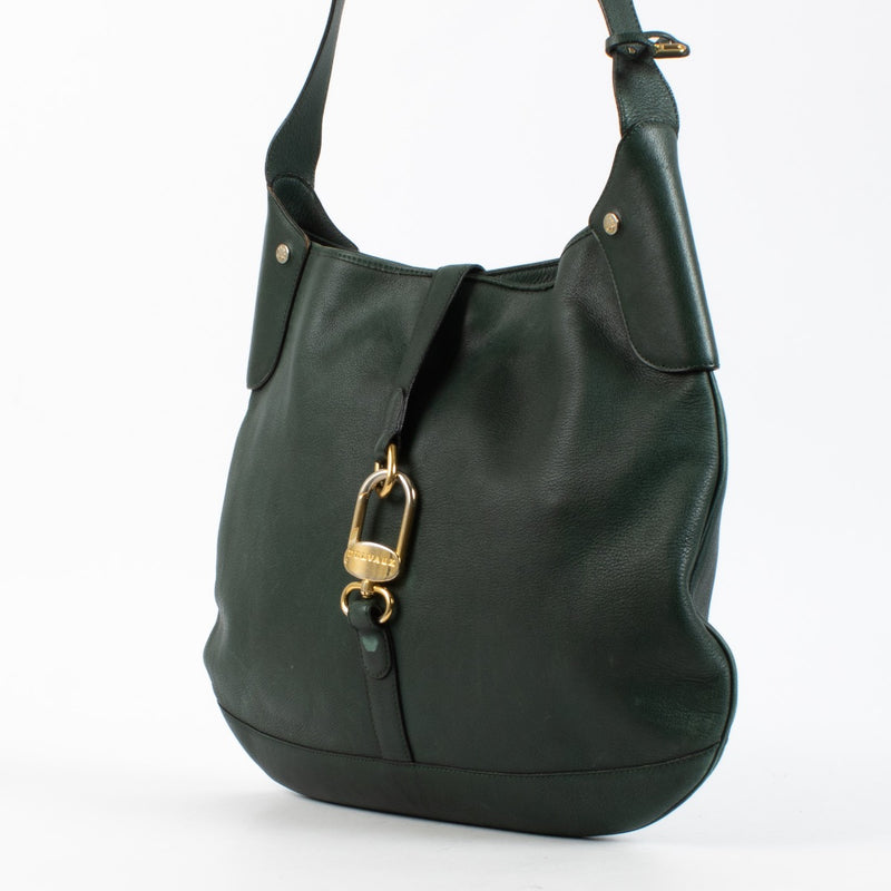 shop 100% authentic second hand Delvaux Green Leather Yucca Crossbody Bag on Labellov.com