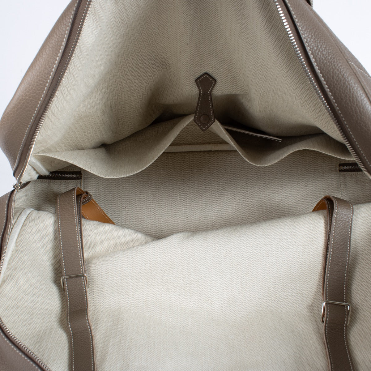 Hermès Victoria 50 Travel Etoupe Clemence PHW – Labellov