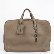 Shop the authentic Hermès Etoupe Clemence PHW Victoria 50 Travel Bag second hand on Labellov.com.