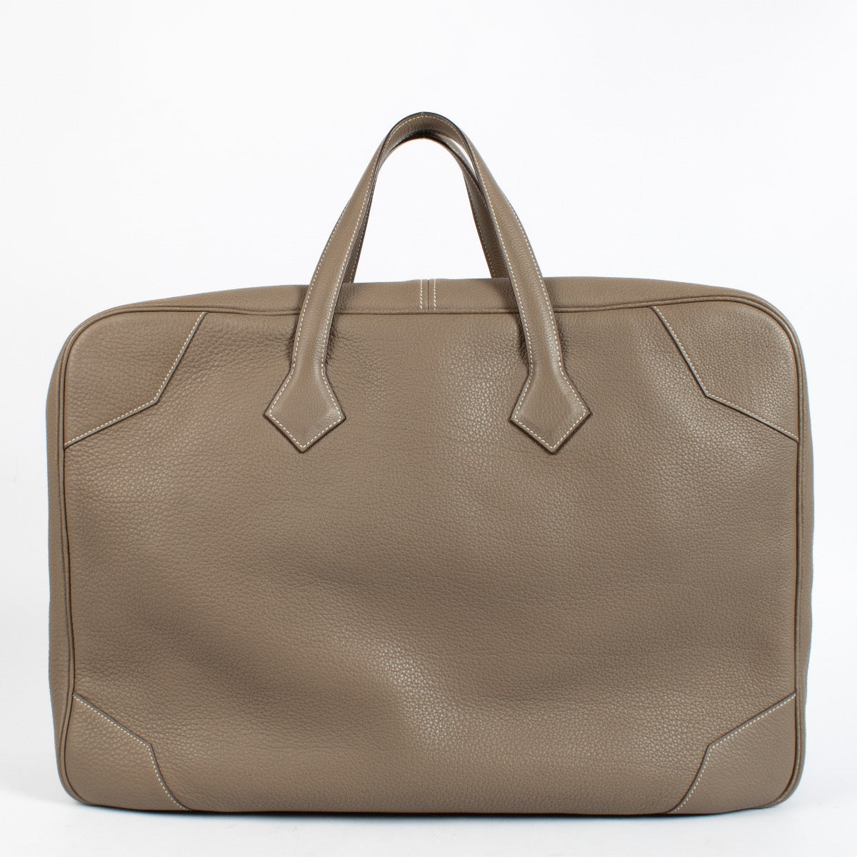 Hermès Victoria 50 Travel Etoupe Clemence PHW – Labellov