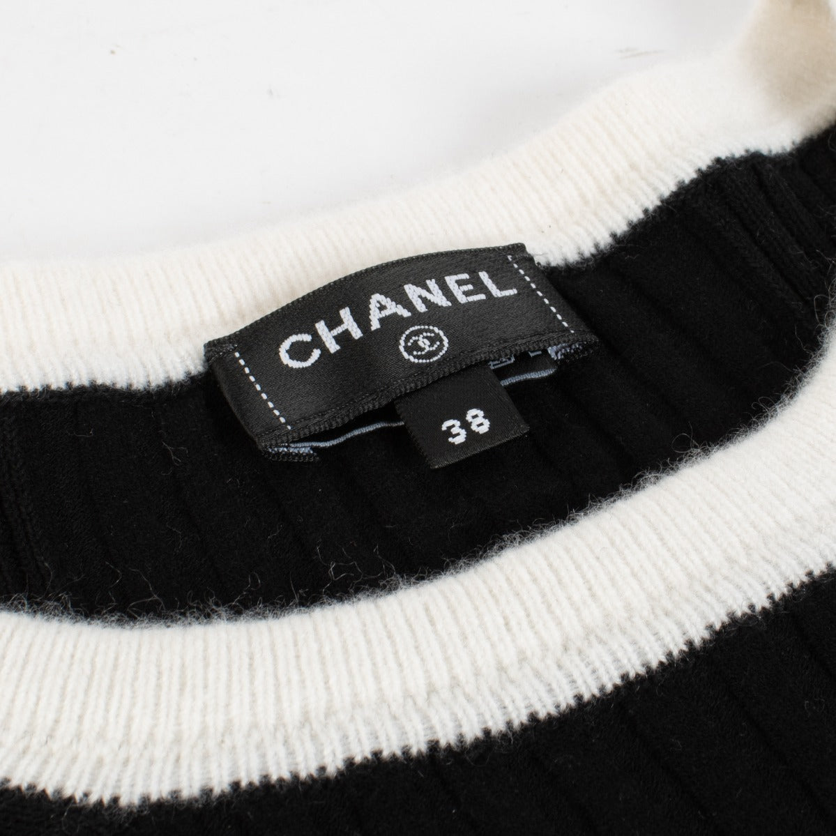 Chanel 25C Zwarte Gebreide CC Top - Maat FR38