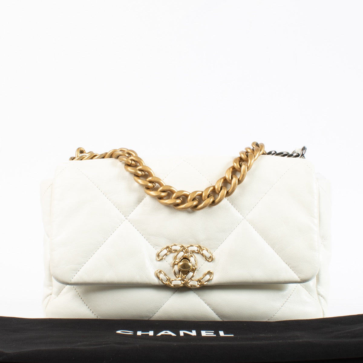 shop 100% authentic second hand Chanel White Small Chanel 19 Bag on Labellov.com