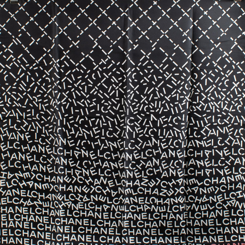 Chanel Black CC Silk Square Scarf