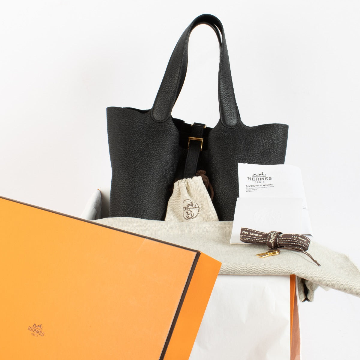 Hermès Picotin Lock 26 Noir Clemence GHW