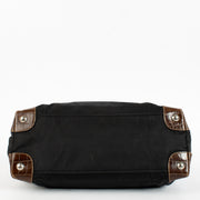 Authentic Second Hand Prada Black Nylon Crocodile Embossed Tote Bag on Labellov.com