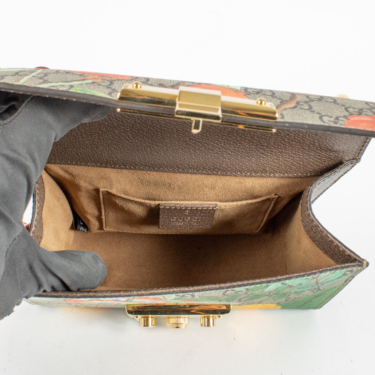 Authentic pre-loved Gucci GG Tian Small Padlock Bag on Labellov.com