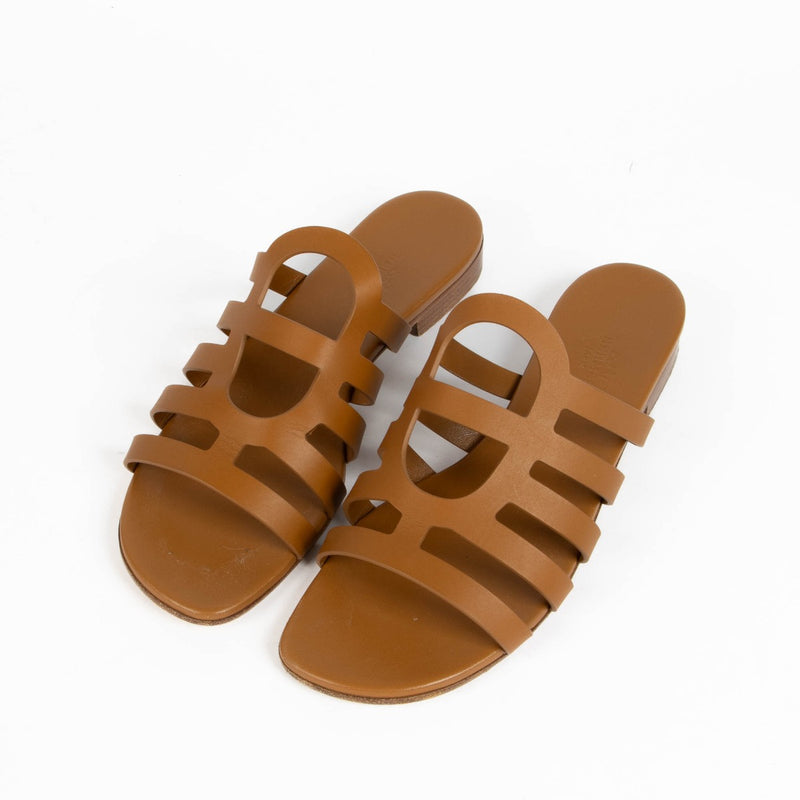 Shop this authentic Hermès Brown Camelia Sandals pre-loved on Labellov.com