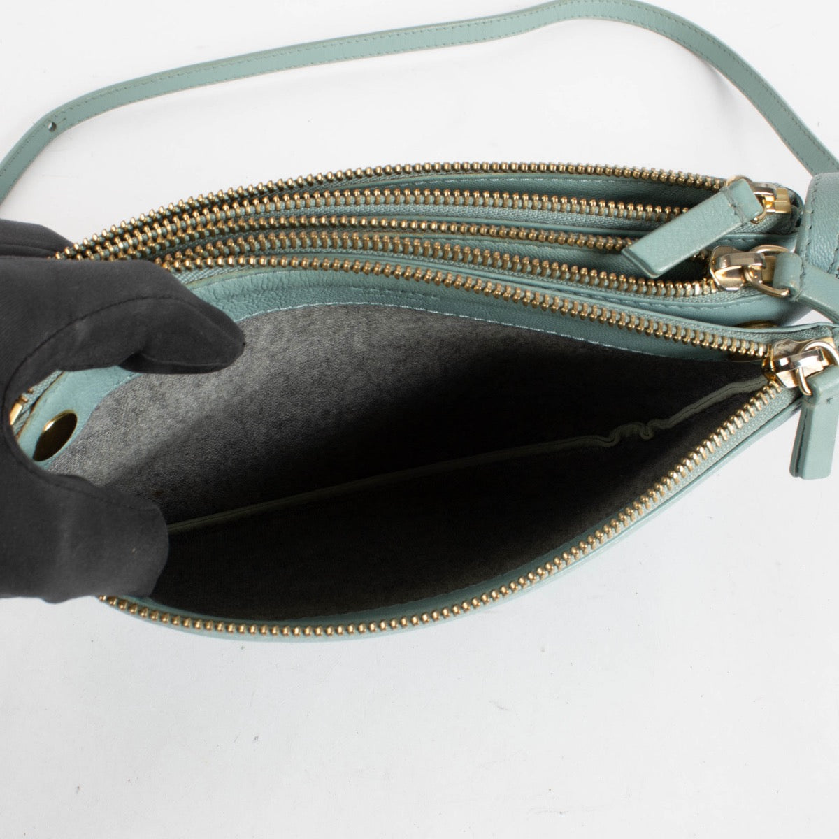 Shop the authentic Celine Blue Trio Bag second hand on Labellov.com.