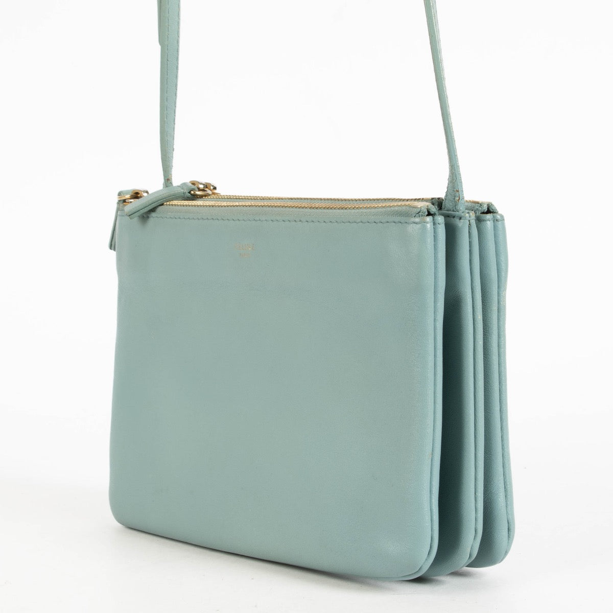 Shop the authentic Celine Blue Trio Bag second hand on Labellov.com.