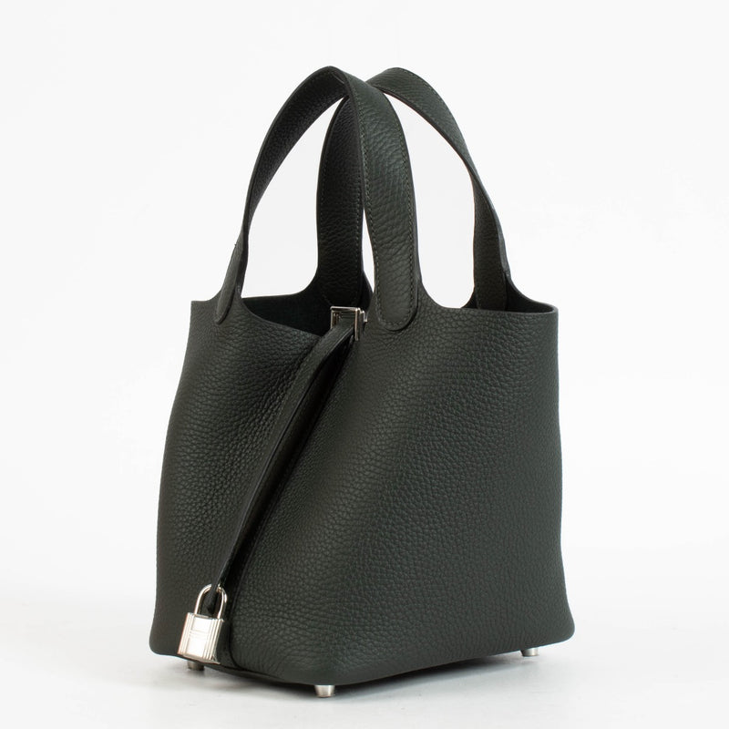 Shop the authentic Hermès Picotin 18 Vert Fronce Clemence PHW on Labellov.com.
