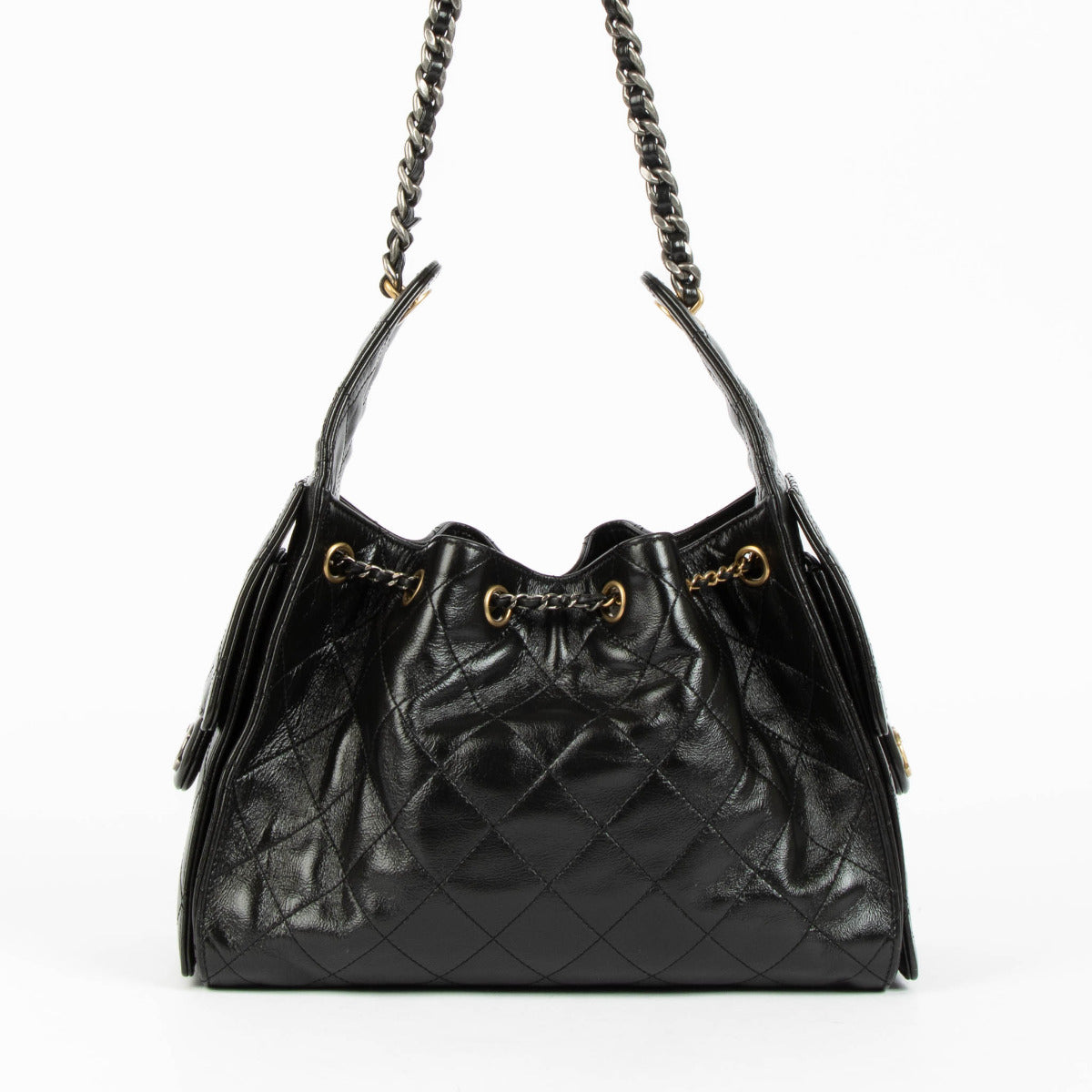 Sac Chanel 25 petit modèle en veau vieilli noir Chanel