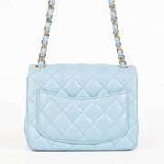 Shop the authentic Chanel Blue Classic Flap Bag Mini pre-loved on Labellov.com