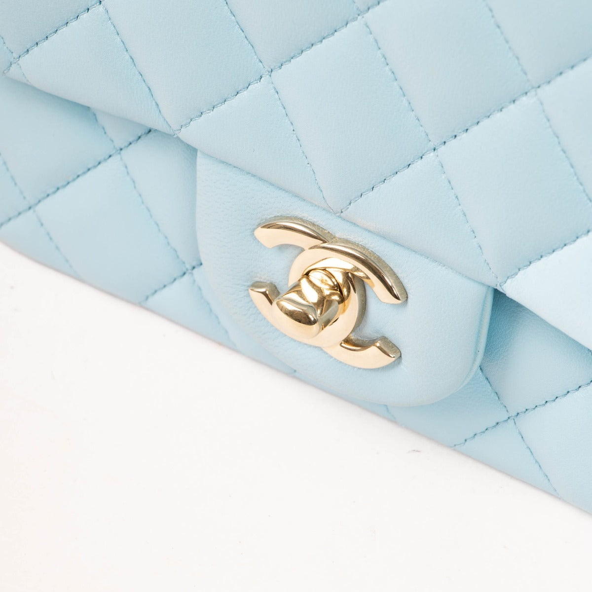 Shop the authentic Chanel Blue Classic Flap Bag Mini pre-loved on Labellov.com