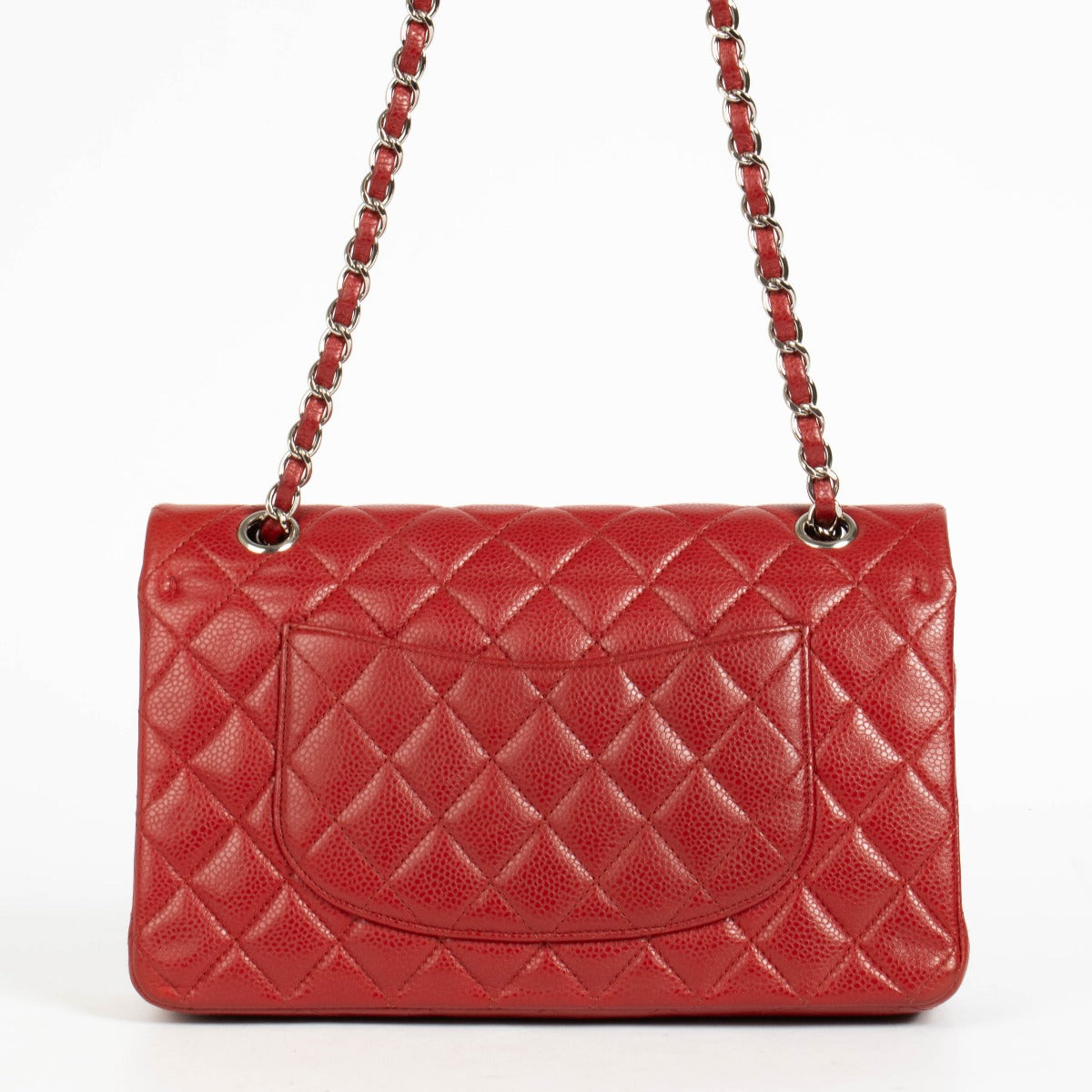 Authentic pre-loved Chanel Red Caviar Medium Classic 11.12 Bag on Labellov.com