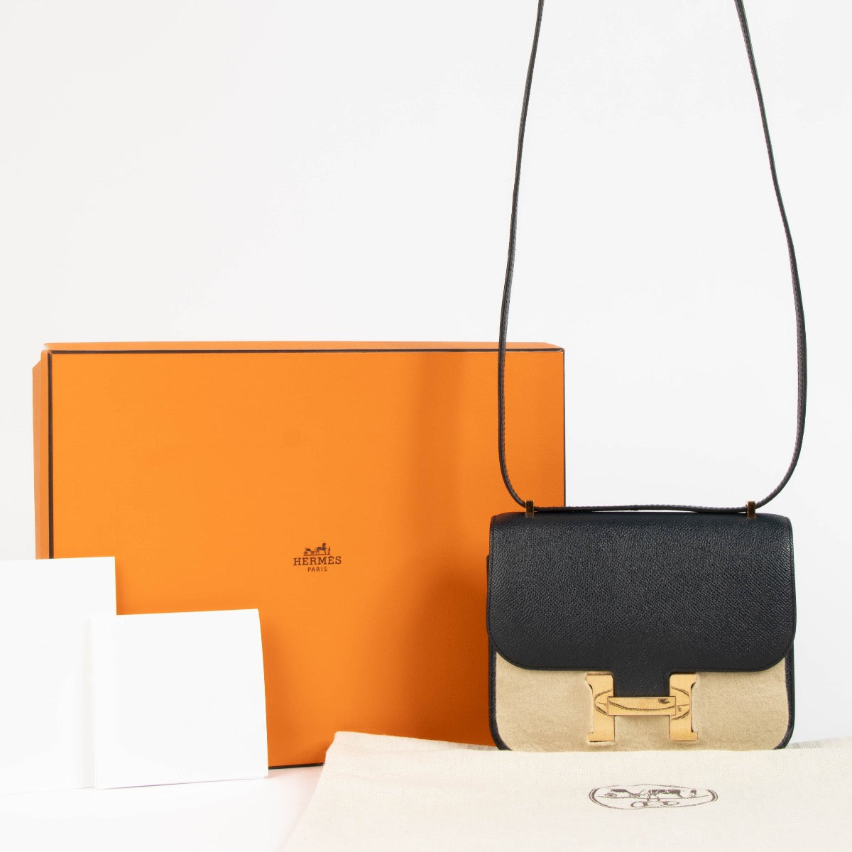 Shop this 100% authentic Hermès Constance Mini Bleu Indigo RGHW Bag (Stamp C 2018) at Labellov.com