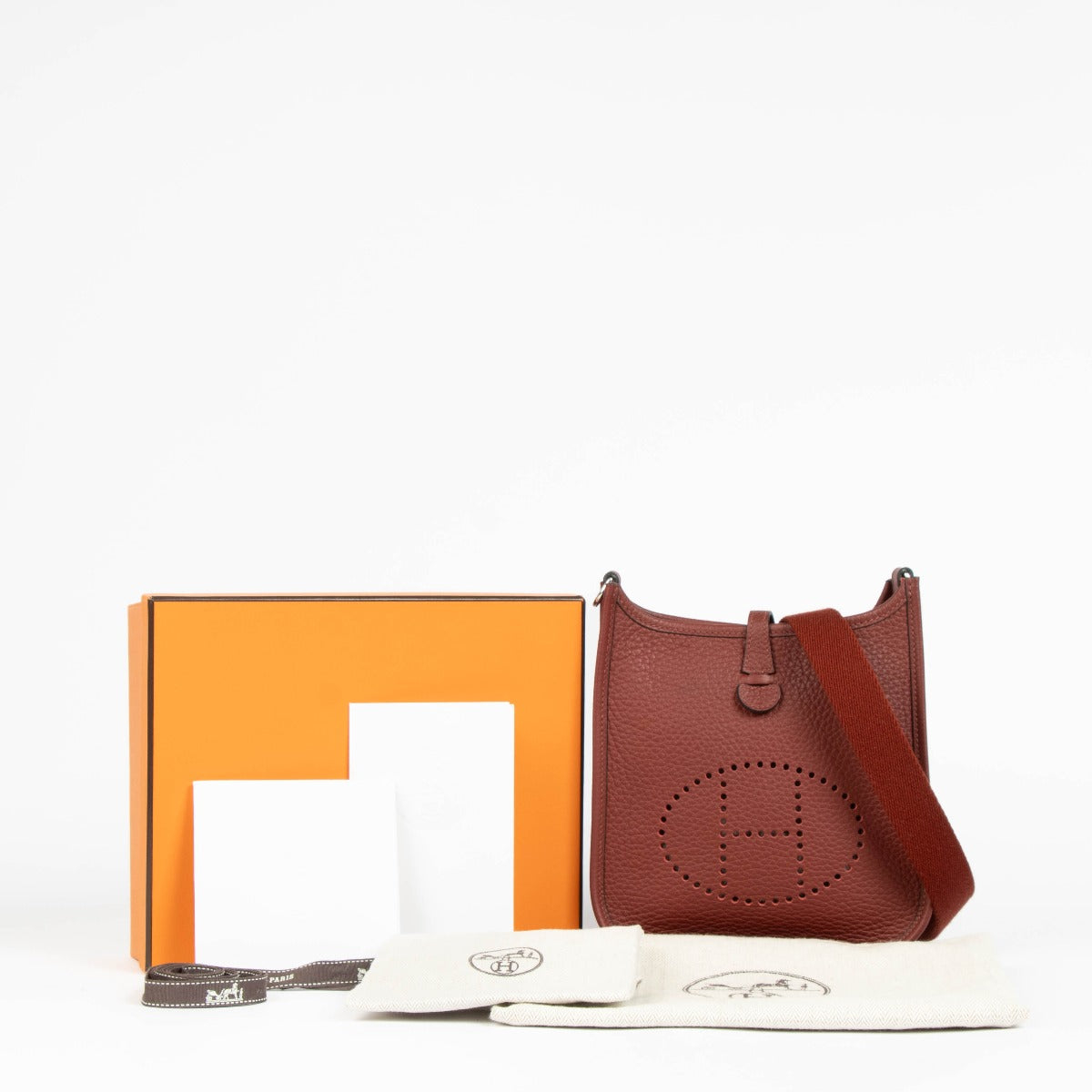 Shop this 100% authentic Hermès Evelyne 16 Rouge H Clemence PHW Bag at Labellov.com