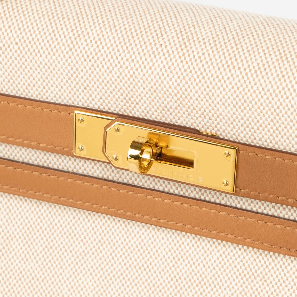 Hermès Kelly 28 Ecru/Gold Toille H/Swift GHW