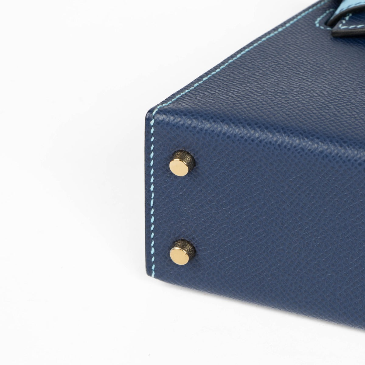 Hermès HSS Kelly Mini II Bleu Saphir/Céleste Epsom GHW