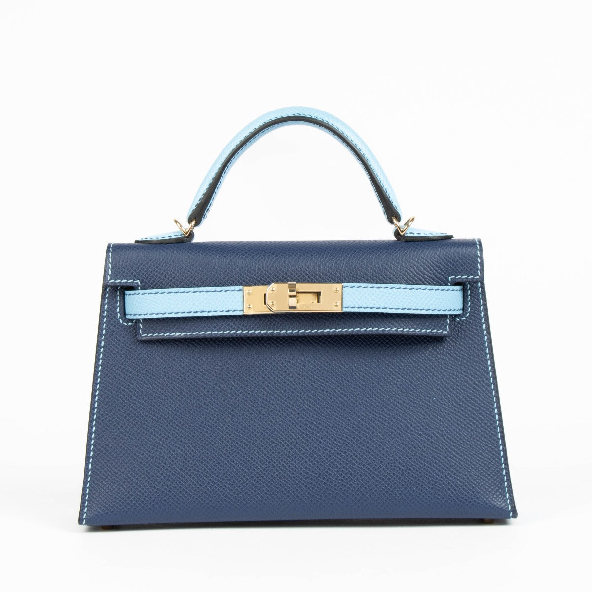 Hermès HSS Kelly Mini II Bleu Saphir/Céleste Epsom GHW