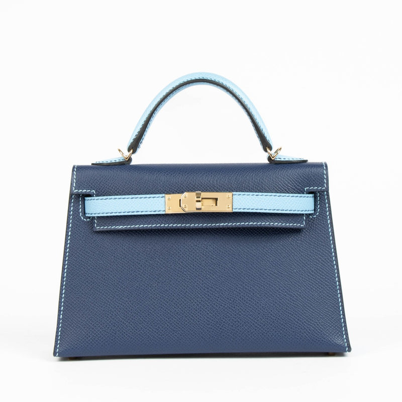 Hermès HSS Kelly Mini II Bleu Saphir/Celeste Epsom GHW