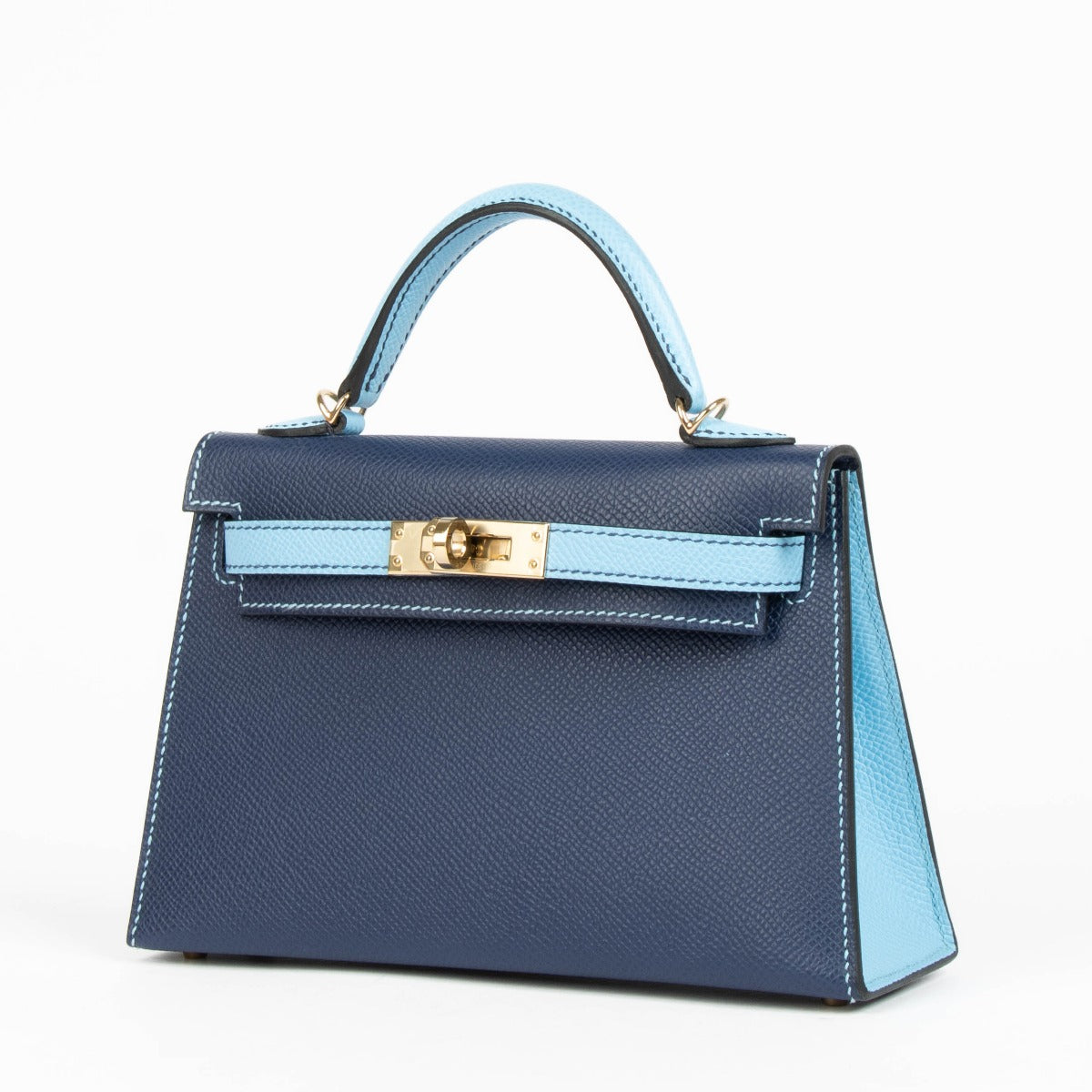 Hermès HSS Kelly Mini II Bleu Saphir/Céleste Epsom GHW