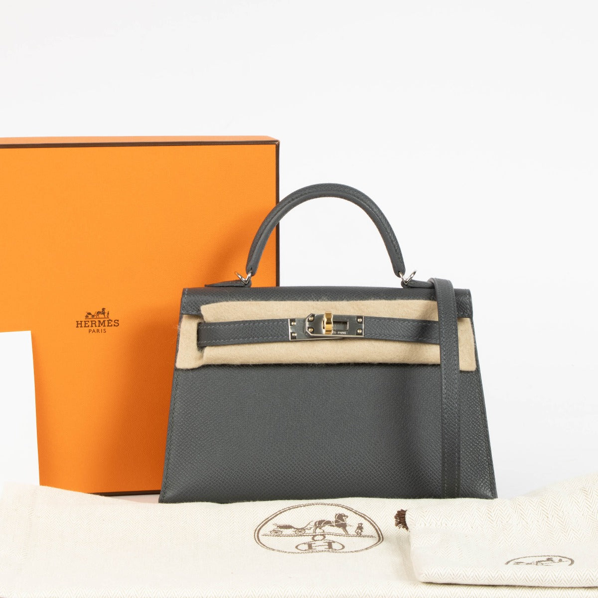 Hermès Kelly Mini II Ardoise Epsom EHW