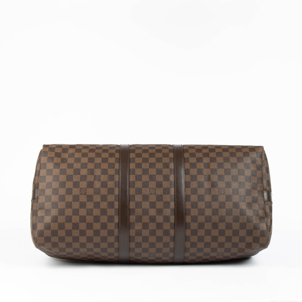 Authentic pre-loved Louis Vuitton Damier Ebene Keepall Bandoulière 55 Travel Bag on Labellov.com