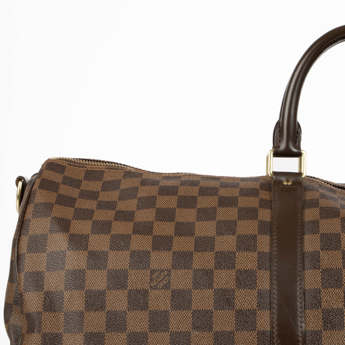 Authentic pre-loved Louis Vuitton Damier Ebene Keepall Bandoulière 55 Travel Bag on Labellov.com