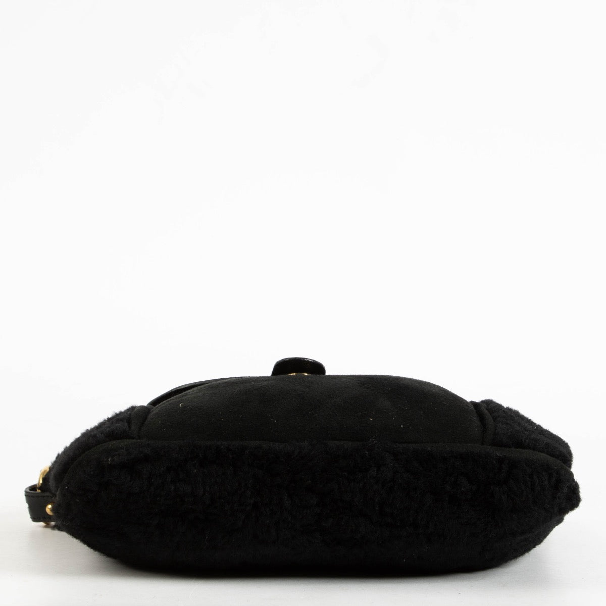 authentic preloved Delvaux Black Shearling Flou Mini Crossbody Bag on Labellov.com