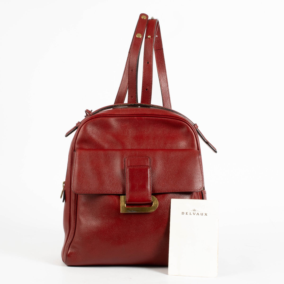 authentic preloved Delvaux Rosso Canter Onde Backpack on Labellov.com