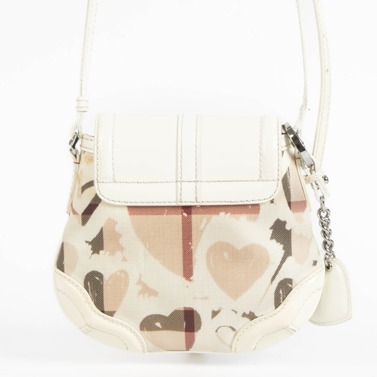 authentic preloved Burberry White Heart Check Crossbody Bag on Labellov.com